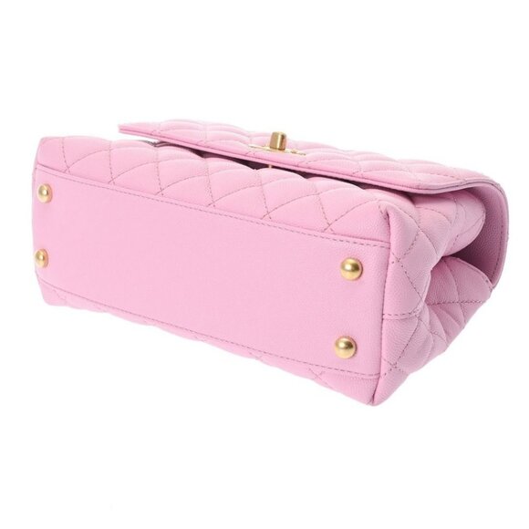 CHANEL Caviar Quilted Mini Coco Chain Handle Flap Bag Pink - Picture 10 of 10